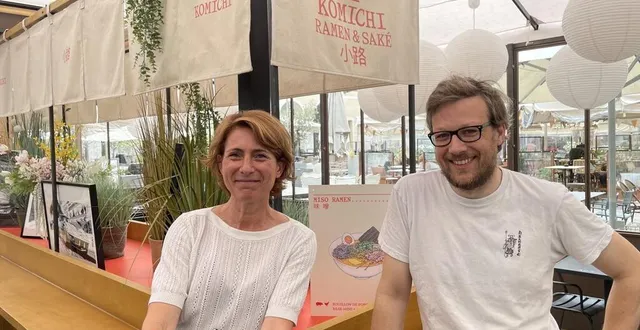 photo  céline vial et maël hemmer, associés, ont ouvert ensemble un restaurant de ramen et saké à la visitation, au mans (sarthe).  &copy;  ouest-france 