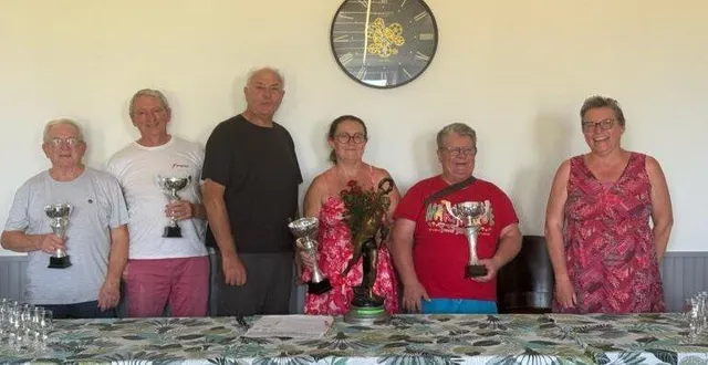 photo  le challenge de boule de fort de la bohalle, ouvert aux habitants de la commune ainsi qu’aux adhérents des trois sociétés, s’est déroulé au mois de juin. chaque équipe était composée d’un sociétaire et d’un invité résidant dans la commune. cette année, 26 équipes y ont participé. la finale a eu lieu samedi 21 juin à la société de l’espérance ; jacky et sabrina rohard ont gagné contre jean-louis bellanger et jean kohli sur un score 12 à 6. le président christian perrinelle a remercié les participants et a remis coupes et fleurs en présence de catherine albert maire déléguée de la bohalle.  &copy;  co 