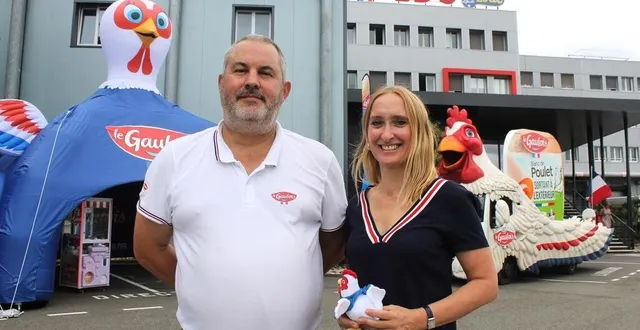 photo  xavier poullain, responsable de l’événementiel et des mobilités au sein du volailler ldc, et caroline bruon, directrice marketing de la marque le gaulois, au siège du groupe, à sablé-sur-sarthe.  &copy;  ouest-france 