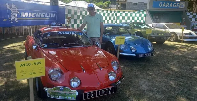 photo  frank poisson et son alpine a110-v85, vainqueur dans la catégorie alpines.  &copy;  ouest-france 