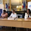 photo laëtitia mirande, procureure, joaquim pueyo, maire d’alençon, et nasira archen, adjointe à la tranquilité publique.