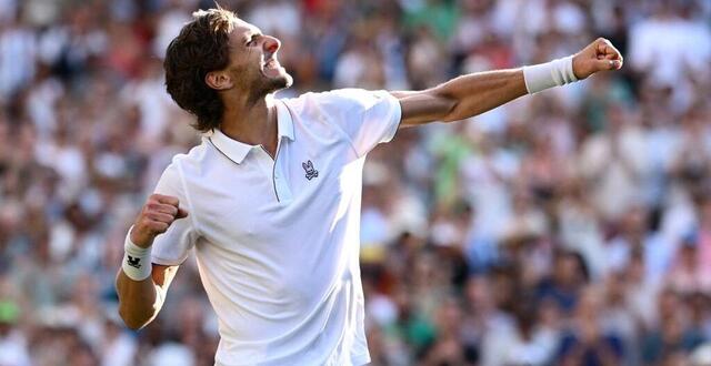 photo arthur rinderknech a créé l'exploit face à alexander zverev au premier tour de wimbledon ce mardi 1er juillet. © hannah peters, getty images via afp