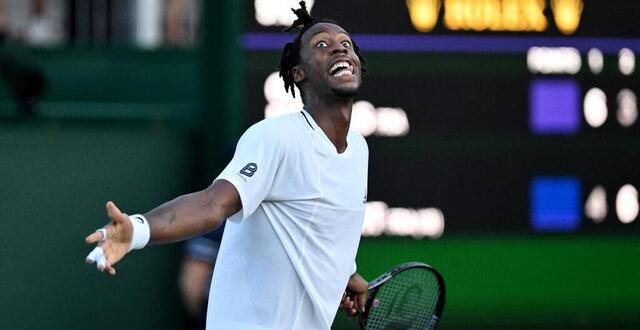 photo la joie de gaël monfils mardi après sa victoire au premier tour de wimbledon face à ugo humbert. © mike hewitt / getty images via afp