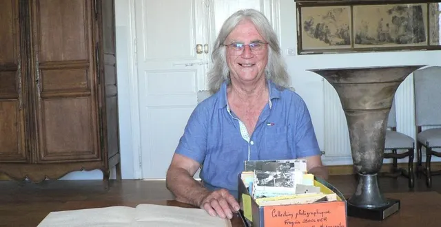 photo  l’historien gaby lamberdière avec la coupe, les photos et le registre conservés précieusement dans les archives municipales.  &copy;  ouest-france 