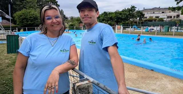 photo  sabrina fleury, agente d’accueil et timéo martinier, surveillant baignade  pour deux mois.  &copy;  ouest-france 