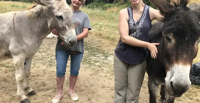 photo  chalonnes-sur-loire, le 23 juin 2025. marie-france brilhault et mathilde palerm sont installées respectivement à saint-rémy-la-varenne et chalonnes, où elles développent de la randonnée pédestre accompagnée d’un âne bâté.  &copy;  co 