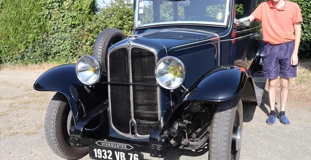 photo  valentin brossier est l’heureux propriétaire de cette renault vivaquatre de 1932.   &copy;  le maine libre 