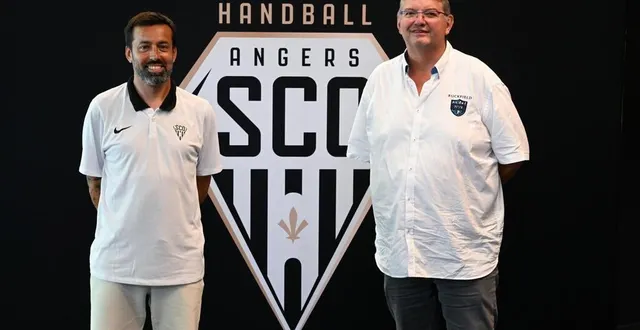 photo  joël da silva (nouvel entraîneur d’angers sco handball) et christophe maniable (président d’angers sco handball) peuvent préparer la prochaine saison en proligue.  &copy;  co - josselin clair 
