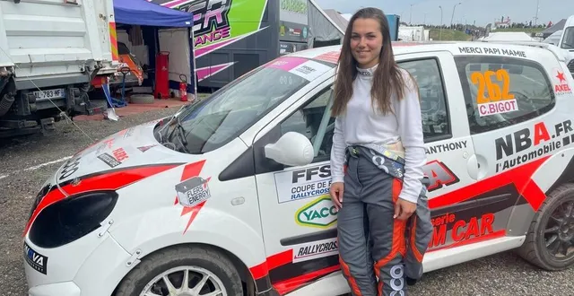 photo  la pilote normande chloé bigot, originaire de flers (orne), engagée en coupe de france féminine aux championnats de france de rallycross 2025. ici, lors de la première manche, à lessay (manche), samedi 3 mai 2025   &copy;  ouest-france 