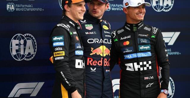 photo max verstappen (au centre) partira devant oscar piastri (Ã gauche) et lando norris (Ã droite). © afp