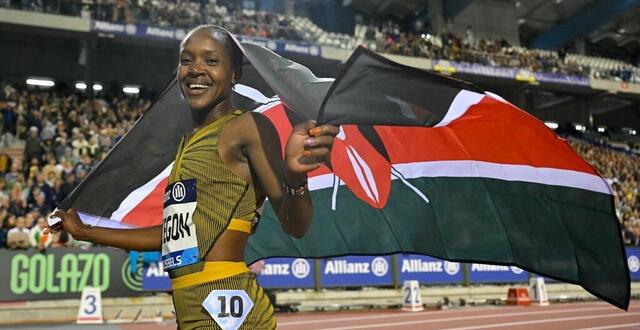 photo faith kipyegon lors de la ligue de diamant à bruxelles, le 14 septembre 2024. © nicolas tucat / afp
