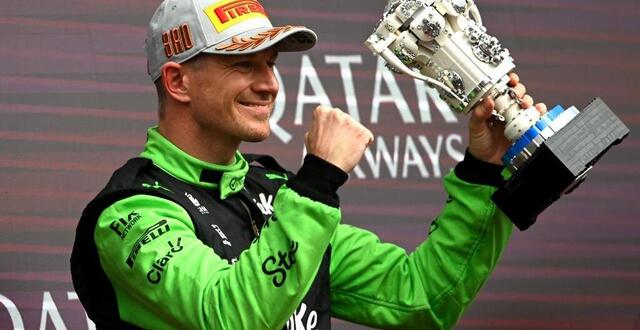 photo nico hülkenberg a conquis le premier podium de sa longue carrière en formule 1 à silverstone. © getty images via afp