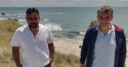 Info insolite  david reinhardt et laurent salmon ont découvert un obus de la seconde guerre mondiale sur une plage du pouliguen. 