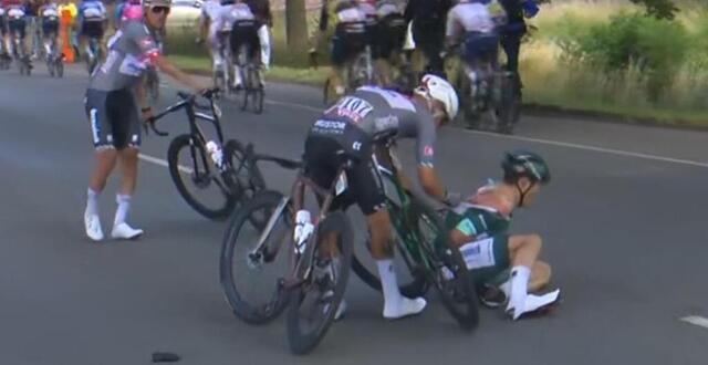 photo jasper philipsen abandonne le tour de france. © capture écran eurosport
