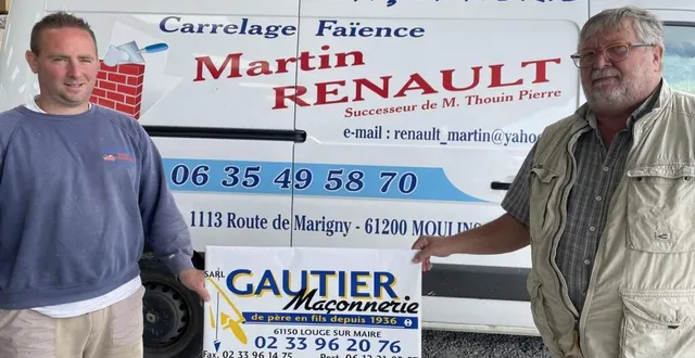 photo  martin renault (à gauche) reprend l’entreprise de vincent gautier, de lougé-sur-maire.  &copy;  ouest-france 