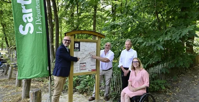 photo  deux itinéraires de trail permanents de niveau rouge ont été inaugurés à sillé-le-guillaume (sarthe), mercredi 2 juillet 2025.  &copy;  cd72 