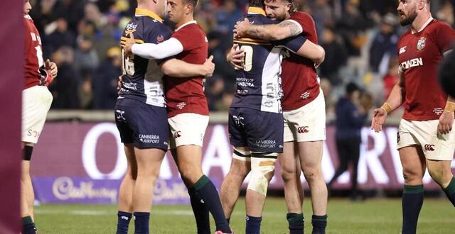 photo les lions britanniques enchaînent un quatrième match sans défaite grâce à leur victoire sur les brumbies. © afp david gray