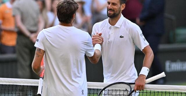 photo novak djokovic s’est imposé en quatre sets (6-7 (6/8), 6-2, 7-5, 6-4) face à l’italien cobolli. © glyn kirk / afp
