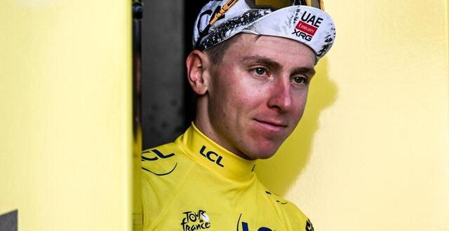photo  tadej pogacar, ce mercredi à caen, sur la 5e étape du tour de france.  ©  martin roche / ouest-france 
