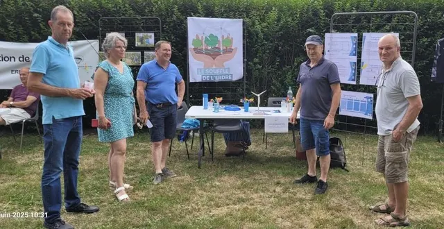 photo  jean-rené vaillant, président de la sas des haut-liens de l’erdre ; johanne jaillier, membre de la commission communication ; luc gélineau, président de la spv vent d’erdre-en-anjou ; philippe porcher, président de l’asl pour le foncier ; et jacques mousseau, président de l’association du souffle de l’erdre.  &copy;  ouest-france 