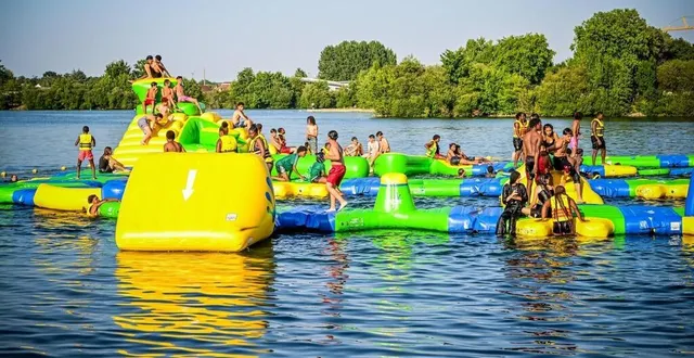 photo  les structures gonflables de la gèmerie ont été démontées le 2 juillet 2025.  &copy;  photo le maine libre - yvon loué 