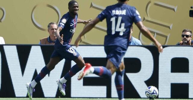 photo ousmane dembele lors de la victoire (4-0) du psg en demi-finale de la coupe du monde des clubs. © jean catuffe / afp