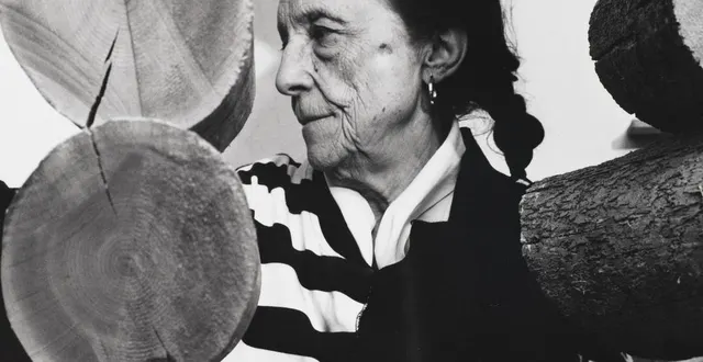 photo  l’artiste louise bourgeois photographiée à new york en 1988.  &copy;  © brooklyn museum / bridgeman 
