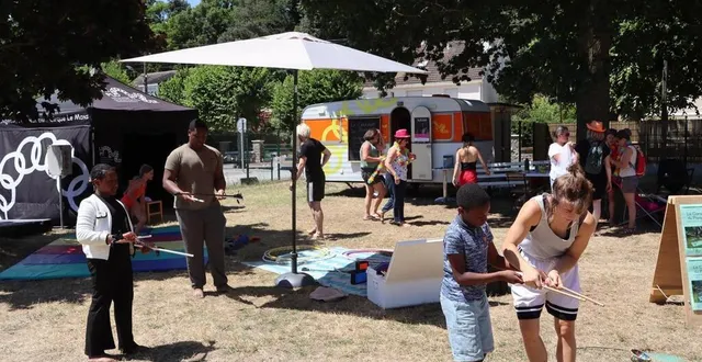 photo  jonglage, équilibre, réalité virtuelle : les saboliens ont profité d’un week-end d’initiation au cirque.  &copy;  ouest-france 