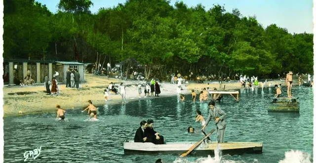 photo  la plage de sillé-le-guillaume dans les années 1950.  &copy;  archives ouest france 