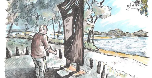 photo  michel delaunay s’est rendu pour la première fois il y a quelques jours, discrètement, à l’endroit où 19 enfants de 10 à 13 ans, dont il avait la charge, se sont noyés. il s’est recueilli avec émotion devant la stèle en hommage aux victimes qui sera inaugurée ce vendredi, sans lui.  &copy;  dessin rik 