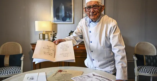 photo  mulsanne, lundi 5 mai 2025. lors d’une rencontre chez lui. rené delage avait évoqué mai 1965, jour durant lequel il avait cuisiné pour charles de gaulle.  &copy;  archives le maine libre - denis lambert 