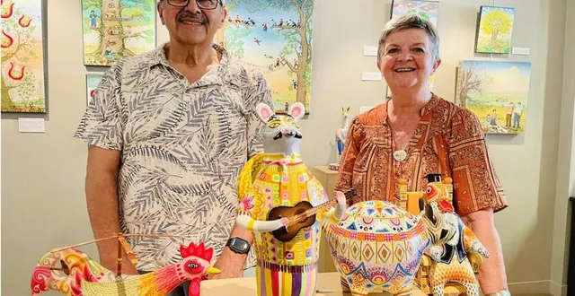photo  ghislaine et jean-paul ratier exposent à l’office de tourisme. 