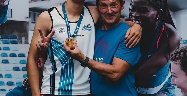 photo  thibaut gromala et jean-michel mareau (son entraîneur).  &copy;  sco angers athlé 