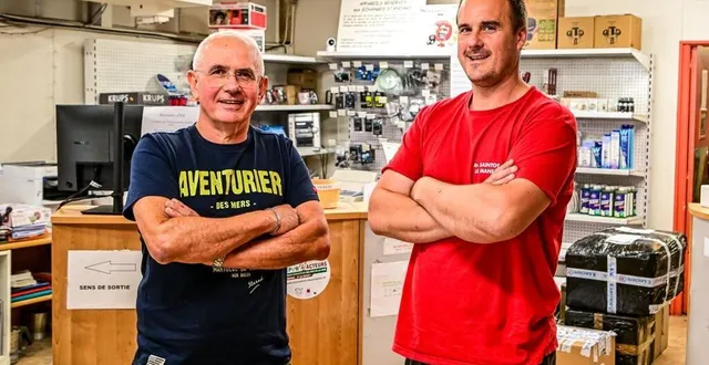 photo  patrice gondet et son successeur yoan saintot à la tête de gp dépannage, au mans : « les gens n’ont pas que du made in china chez eux, il y a toujours des réparations à faire ».  &copy;  photo le maine libre - yvon loué 