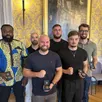 photo dady mokwakola, mickaël pécate, damien dubois, djambulat usmanov, axel chénel, agents de sécurité au black bear, et leur patron guillaume bodé, ont assuré la sécurité de la population lors de l’incendie de l’agence axa, le 1er juin 2025, avant l’arrivée des secours.