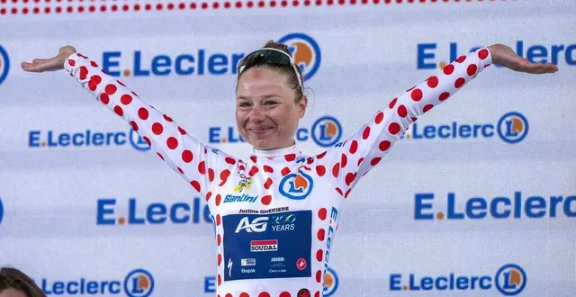 photo  justine ghekiere a remporté le maillot à pois lors de l’édition 2024 de la grande boucle.  ©  florian frison, dppi via afp 