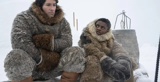 photo  tom ellis et eddie karanja parcourent le monde pour fuir le passé du jeune washington black.  &copy;  lilja jonsdottir/disney 