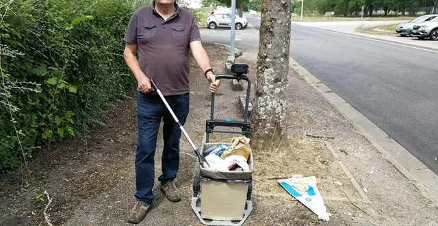 photo  françois gouyon associe marche pour sa santé et collecte de déchets.  &copy;  ouest-france 