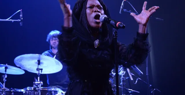 photo  salle camille-lepage, mdq des hauts-de-saint-aubin, 23 juillet. la prêtresse vaudou moonlight benjamin en rite blues-rock fiévreux.  &copy;  co - jérome hurstel 