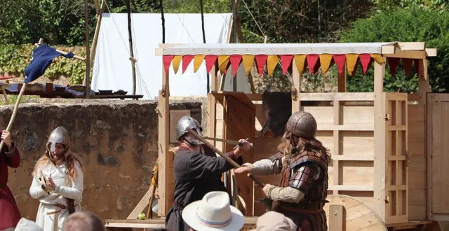 photo  tout le week-end, le manoir de la cour à asnières-sur-vègre a remonté le temps jusqu’au moyen-âge. spectacles, adoubement et combats ont rythmé les journées, portés par des troupes venues de rennes et de ses alentours.  &copy;  ouest-france 