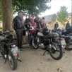 photo des motards fatigués mais heureux de leur escapade en belgique.