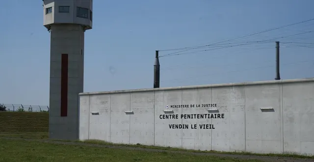 photo  le centre pénitentiaire de vendin-le-vieil, dans le nord de la france, un des deux centres pénitentiaires de haute sécurité du pays adaptés aux prisonniers liés au crime organisé, le 14 mai 2025.  &copy;  michel euler / afp 