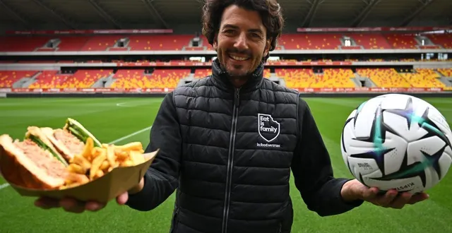photo  le mans, mercredi 30 juillet 2025. adrien clerc, le fondateur de eat is family : un avant-goût des frites fraîches qui seront servies lors des matches à marie-marvingt.  &copy;  photo le maine libre - denis lambert 