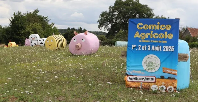photo  une installation annonçant le comice, visible sur la d300 à l’entrée de la trugalle.  &copy;  le maine libre 