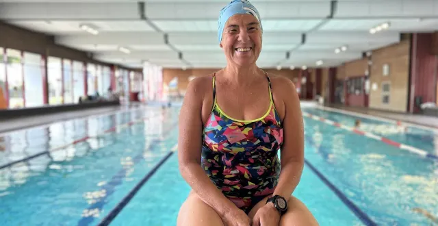 photo  salima bouayad agha s’entraîne quatre fois par semaine à la piscine d’allonnes et des atlantides, au mans. elle fait également des séances en mer.  &copy;  photo le maine libre 