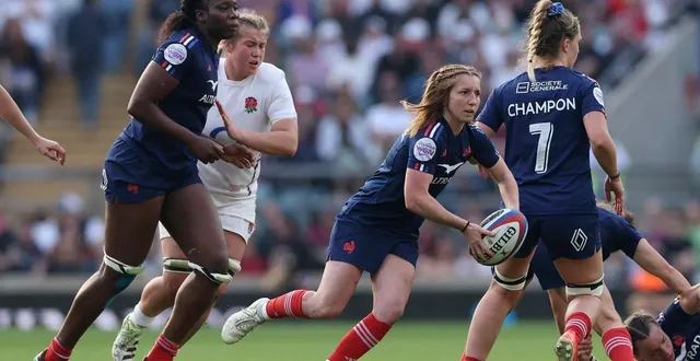 photo pauline bourdon sansus lors du tournoi des 6 nations face à l’angleterre. © david rogers / afp