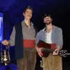 photo  théo edom et hugo audusseau, le duo des pierrots sagaces, prennent beaucoup de plaisir à narrer l’histoire des ardoisiers au fond de la mine bleue. 