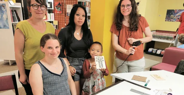 photo  un morpion pour les uns, une marelle pour d’autres, la création de jeux a séduit à la médiathèque, mercredi.  &copy;  le maine libre 