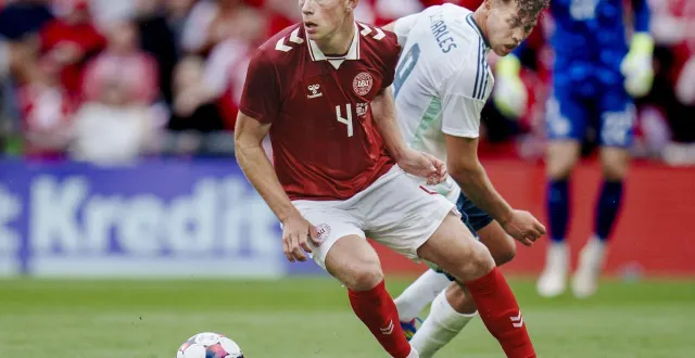 photo lucas høgsberg (19 ans, nordsjælland) s’engage avec le rc strasbourg jusqu’en 2030. © liselotte sabroe / afp