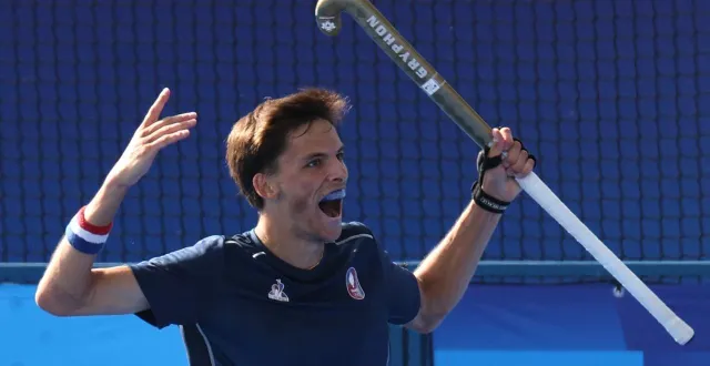 photo  timothée clement, ici lors des jo de paris, a offert la victoire aux bleus.  ©  ahmad gharabli / afp 